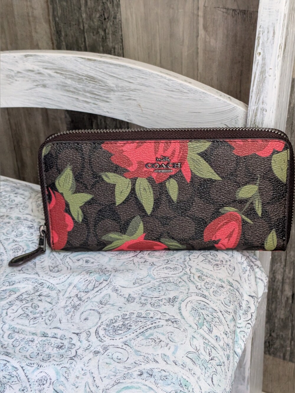 Coach Camo Rose Wallet